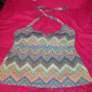 Tribal Print Swim Suit Top